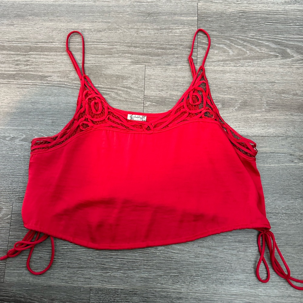 Free People Red Cropped Tank